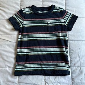 Cat & Jack - Short Sleeved Pocket T-Shirt - Navy + Multicolor - Sz: 18M